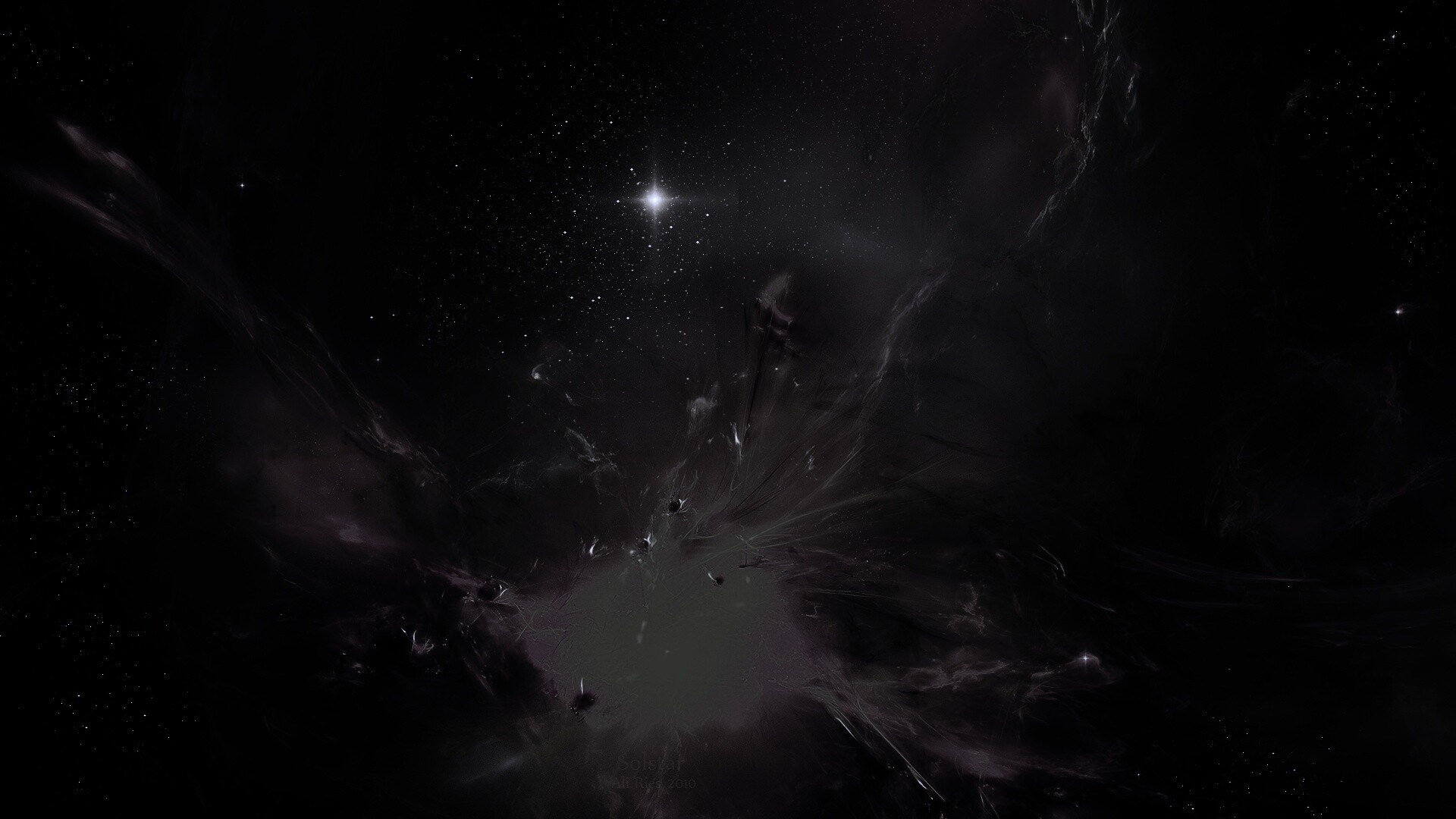 Туманность в красно-жёлтых тонах обои