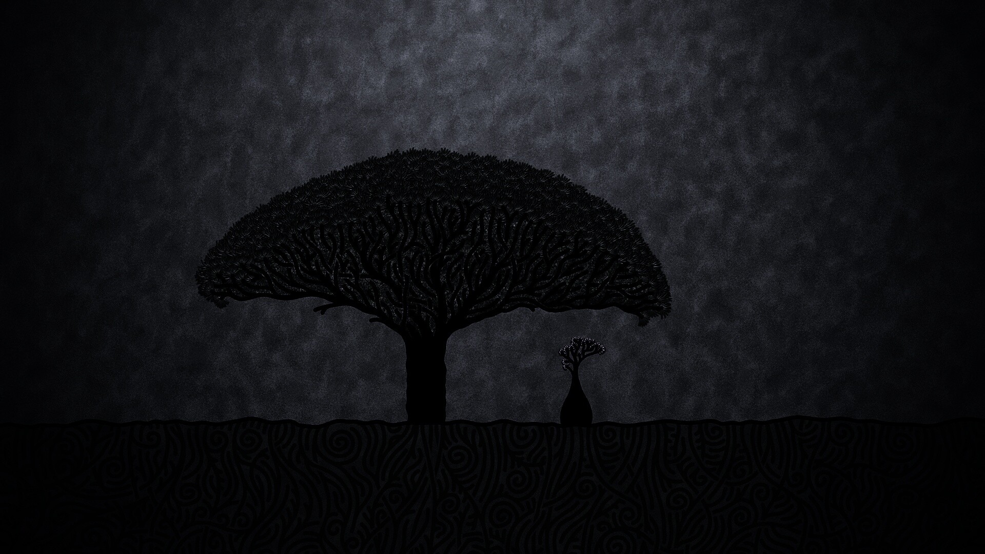 Нарисованное деревце обои