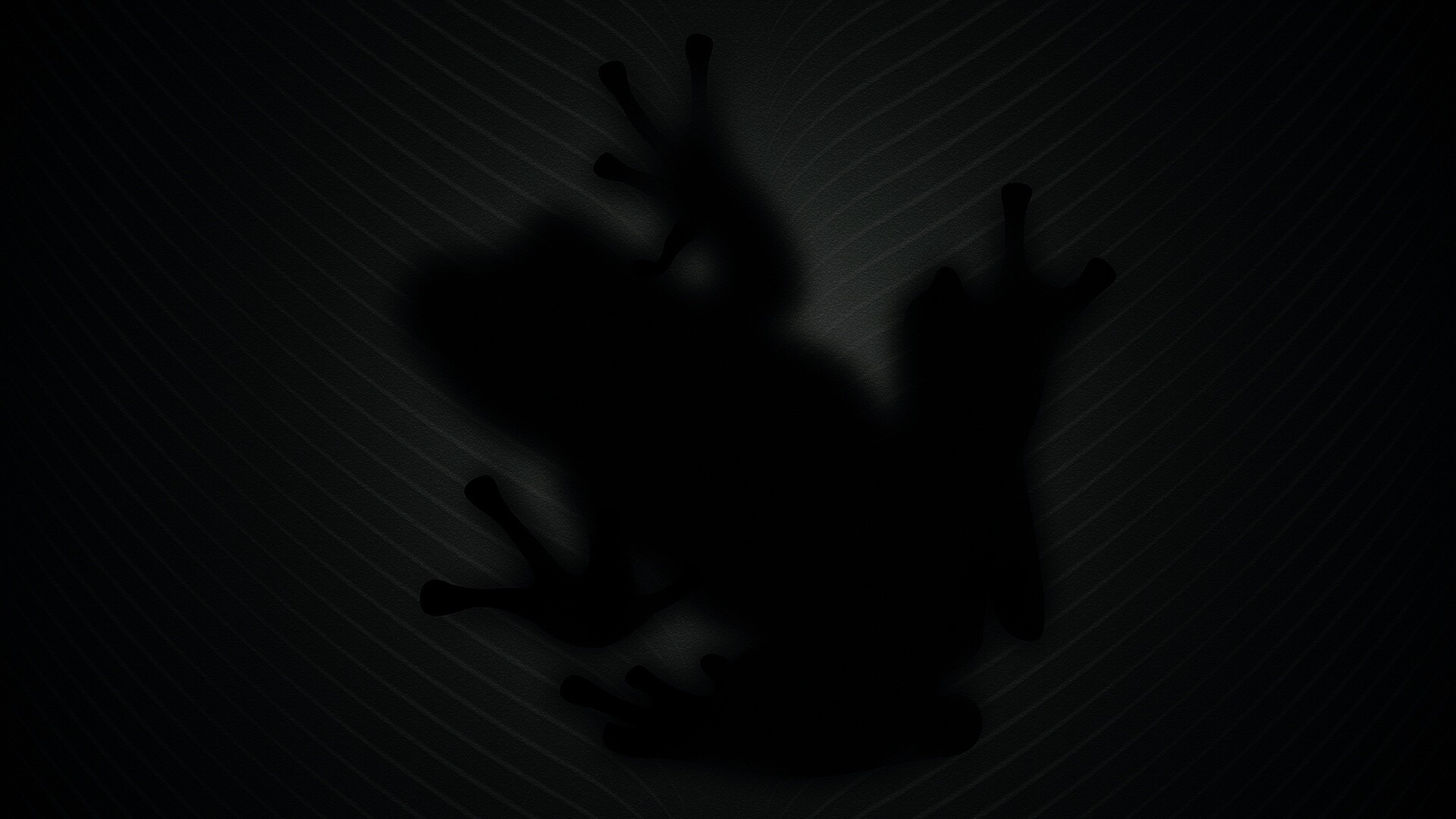 Силуэт лягушки просвечивает сквозь зеленый лист обои