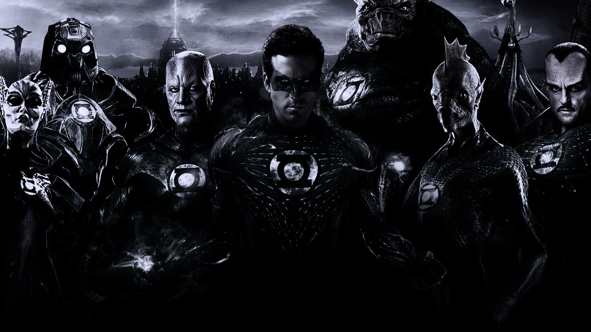 Зелёные фонари обои