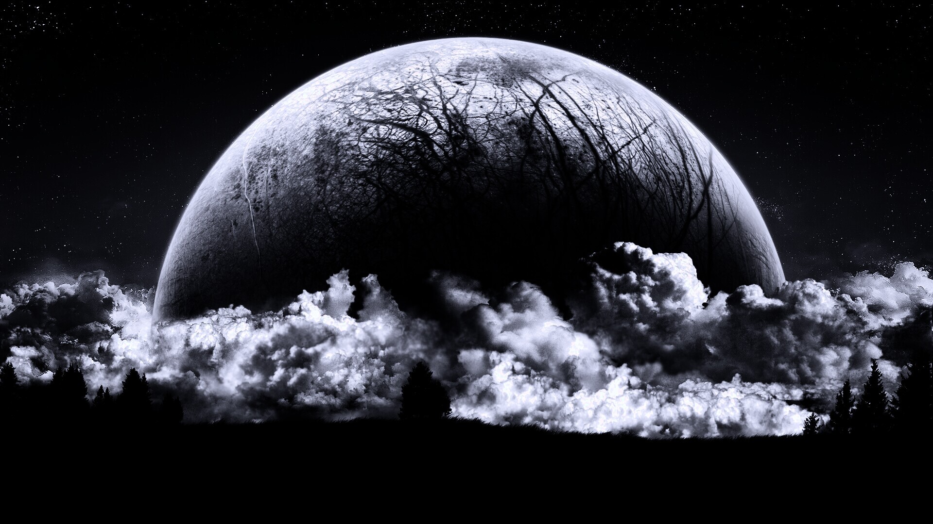 Огромная луна обои