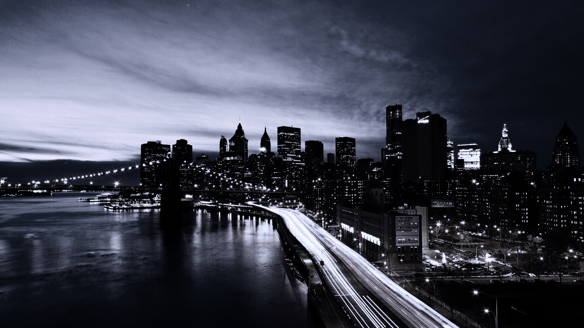 Город светит окнами в ночи обои