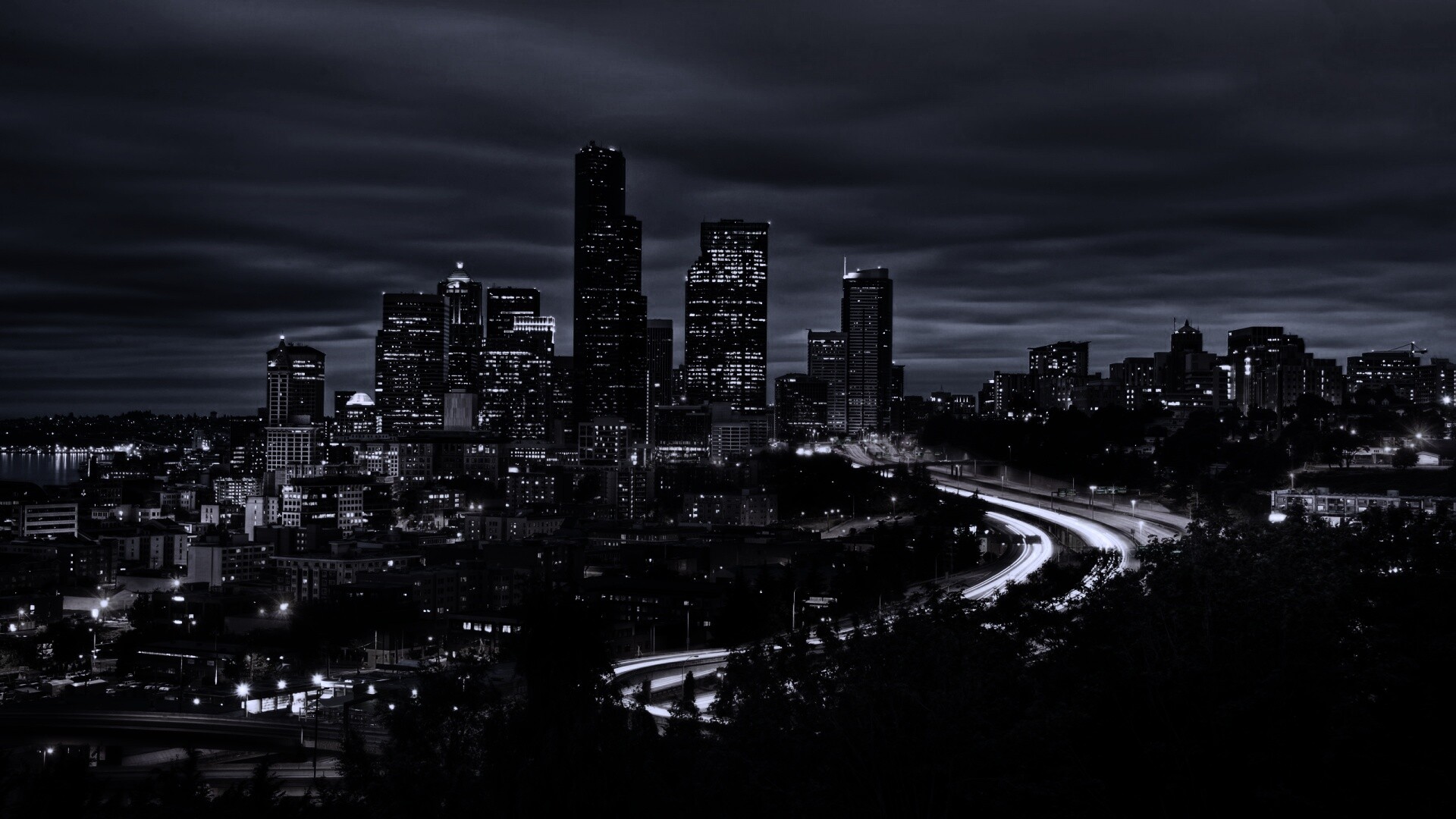 Город вдали обои