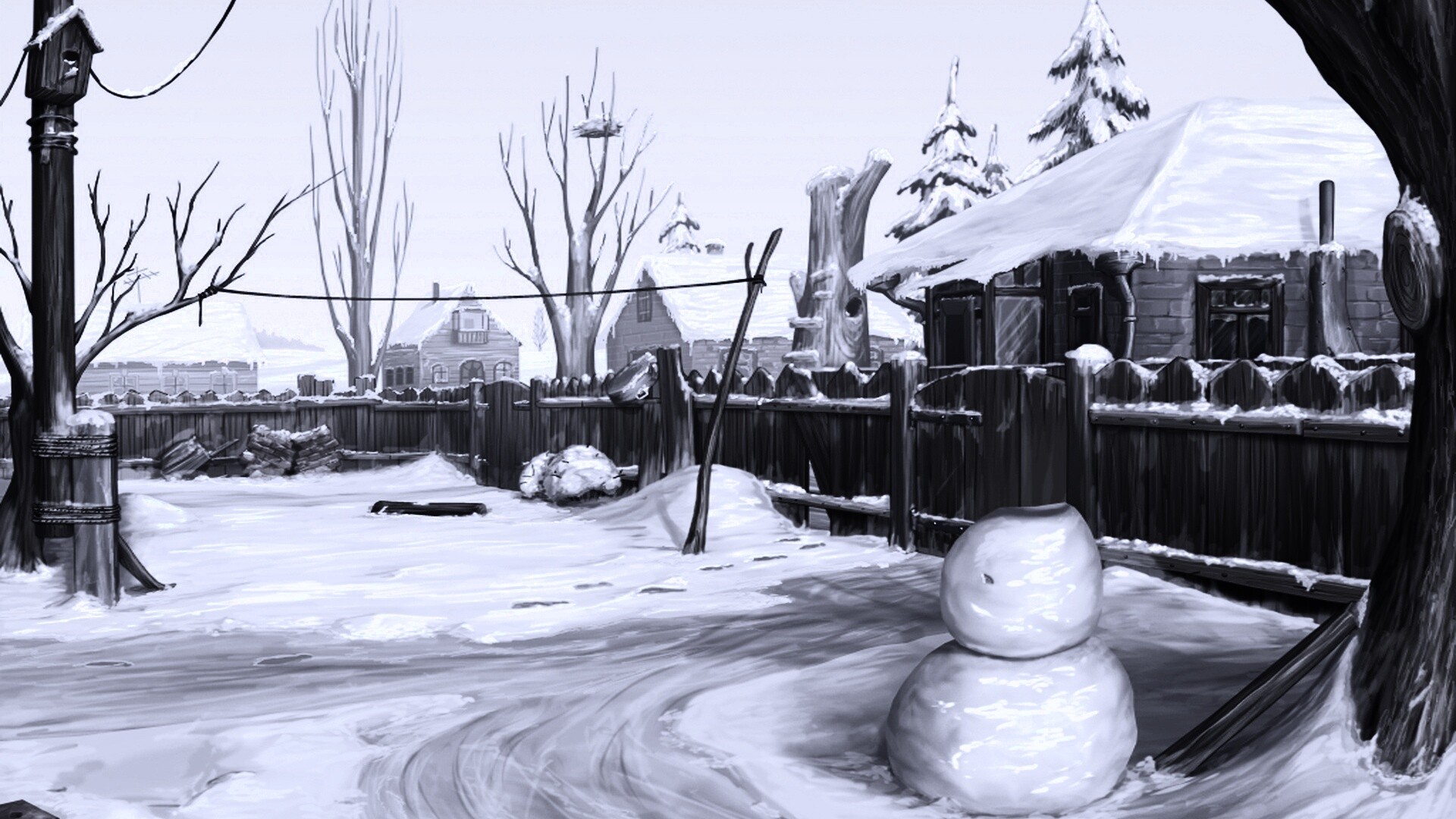 Снеговик обои