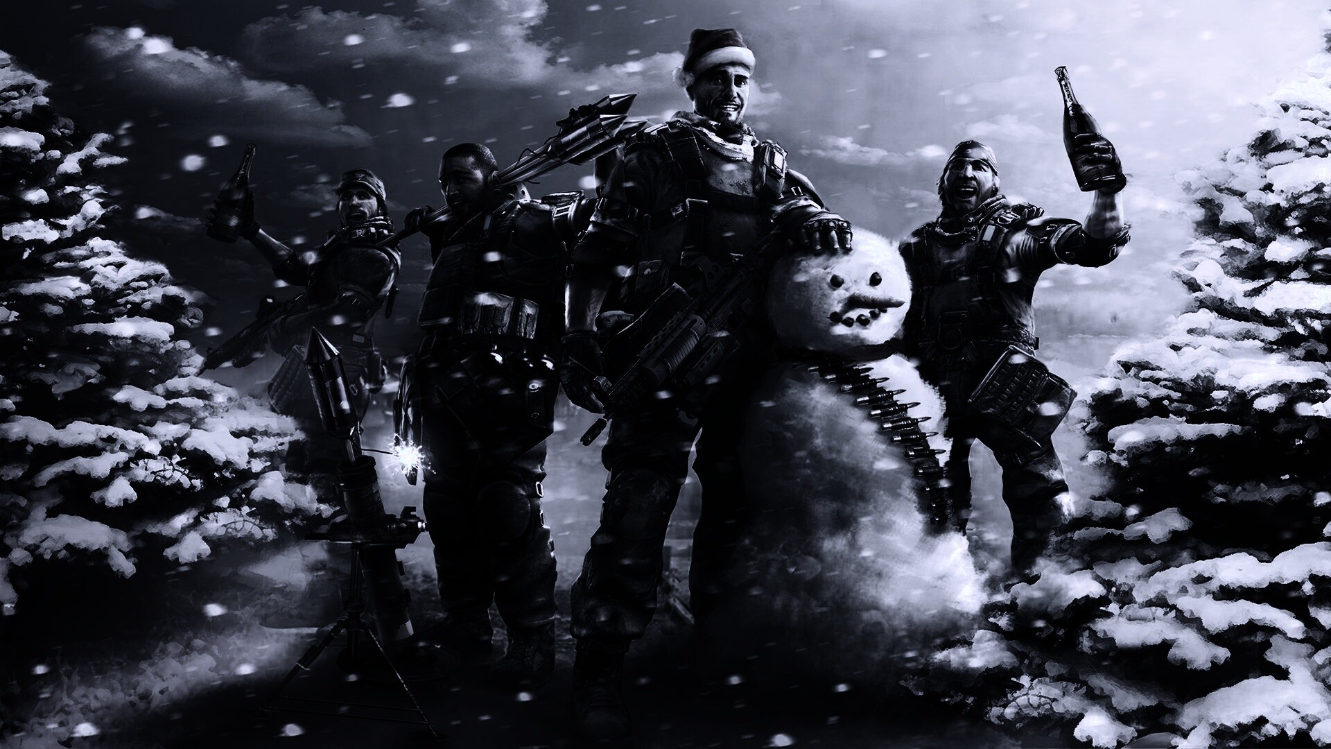 Новый год в шутере обои