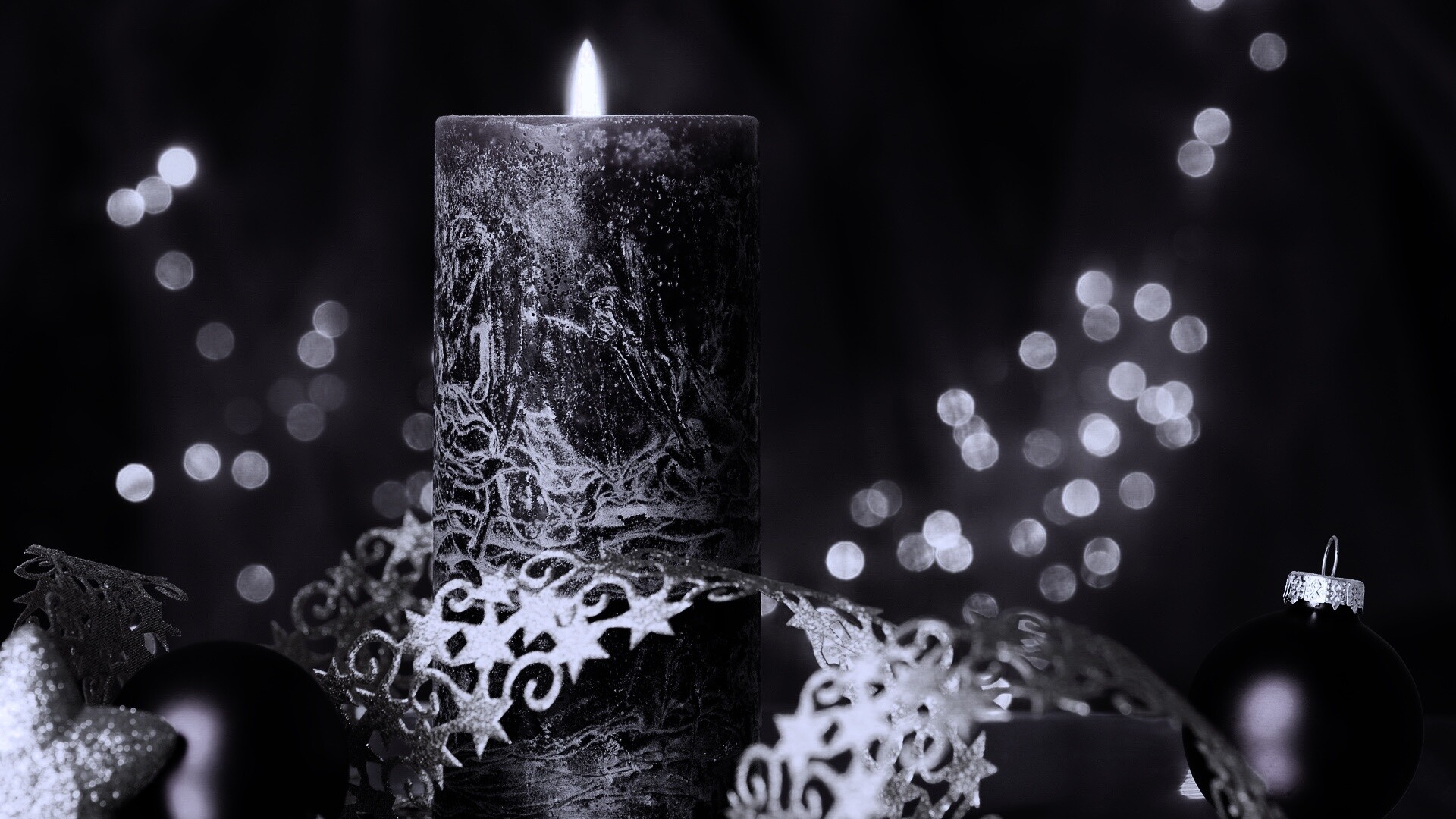 Новогодняя свеча обои