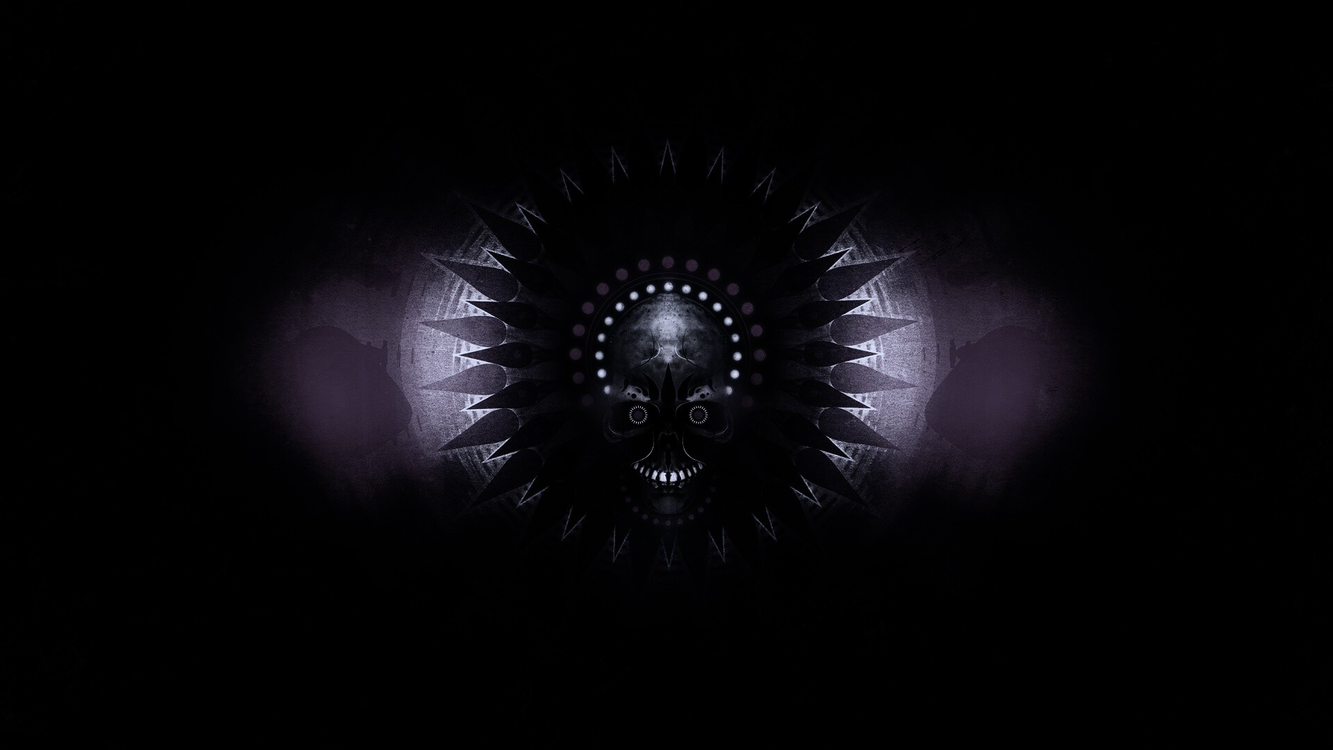 Неоновый череп обои