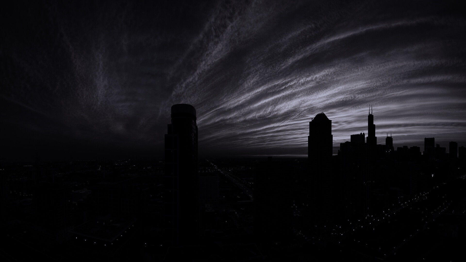 Сумерки в городе обои