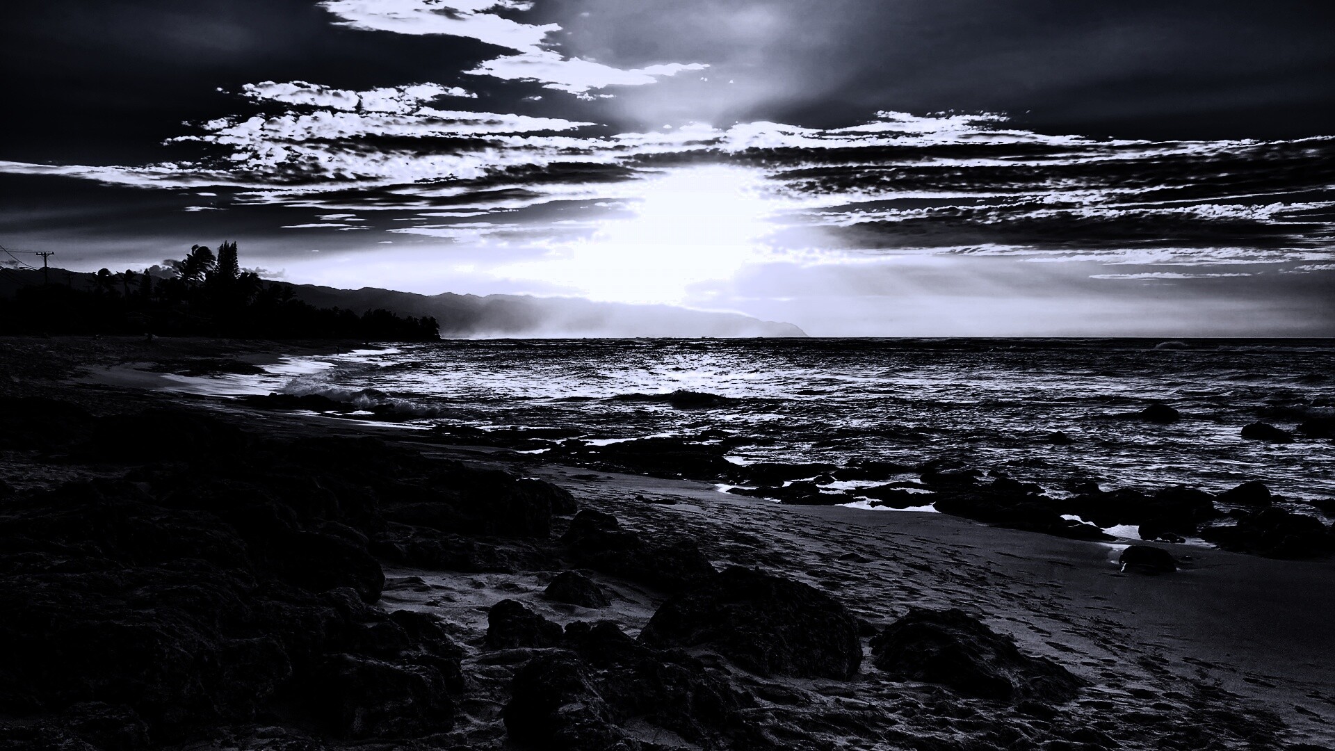 Закат на море обои