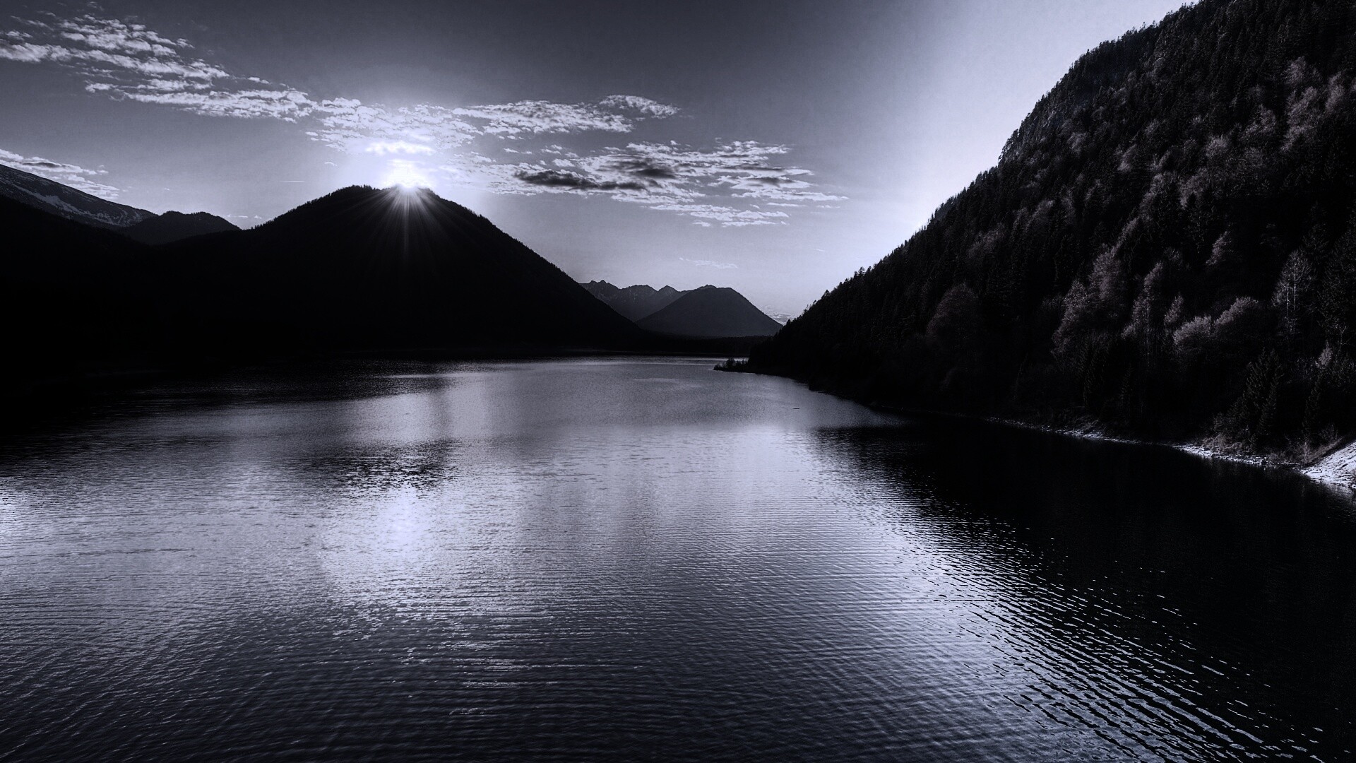 Закат в горах обои