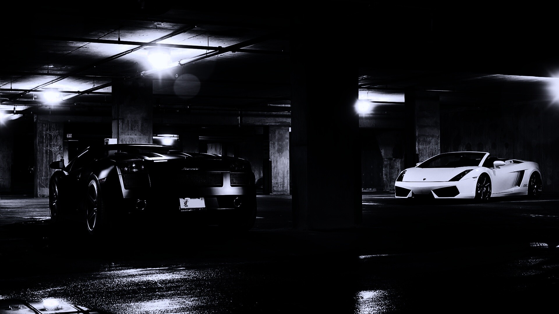 Ламборджини на подземной парковке обои
