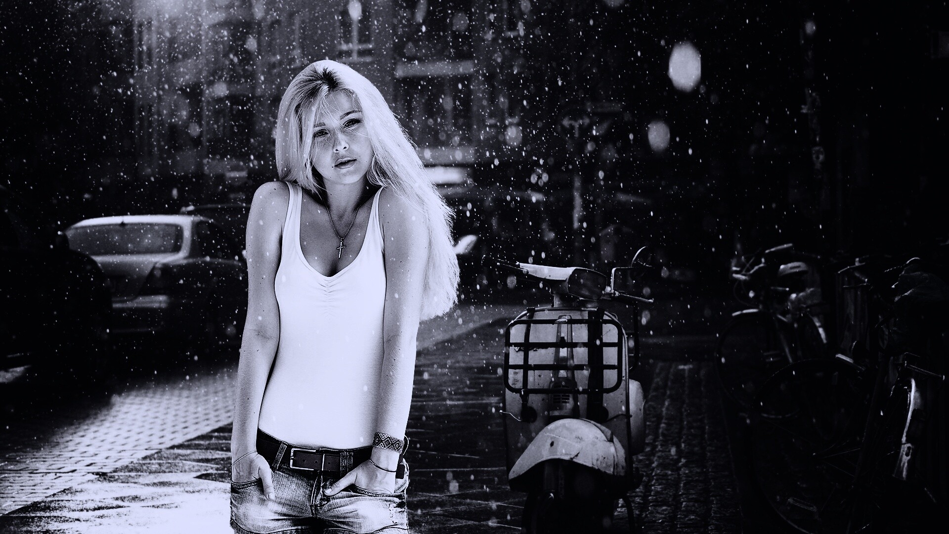 Девушка и плохая погода обои