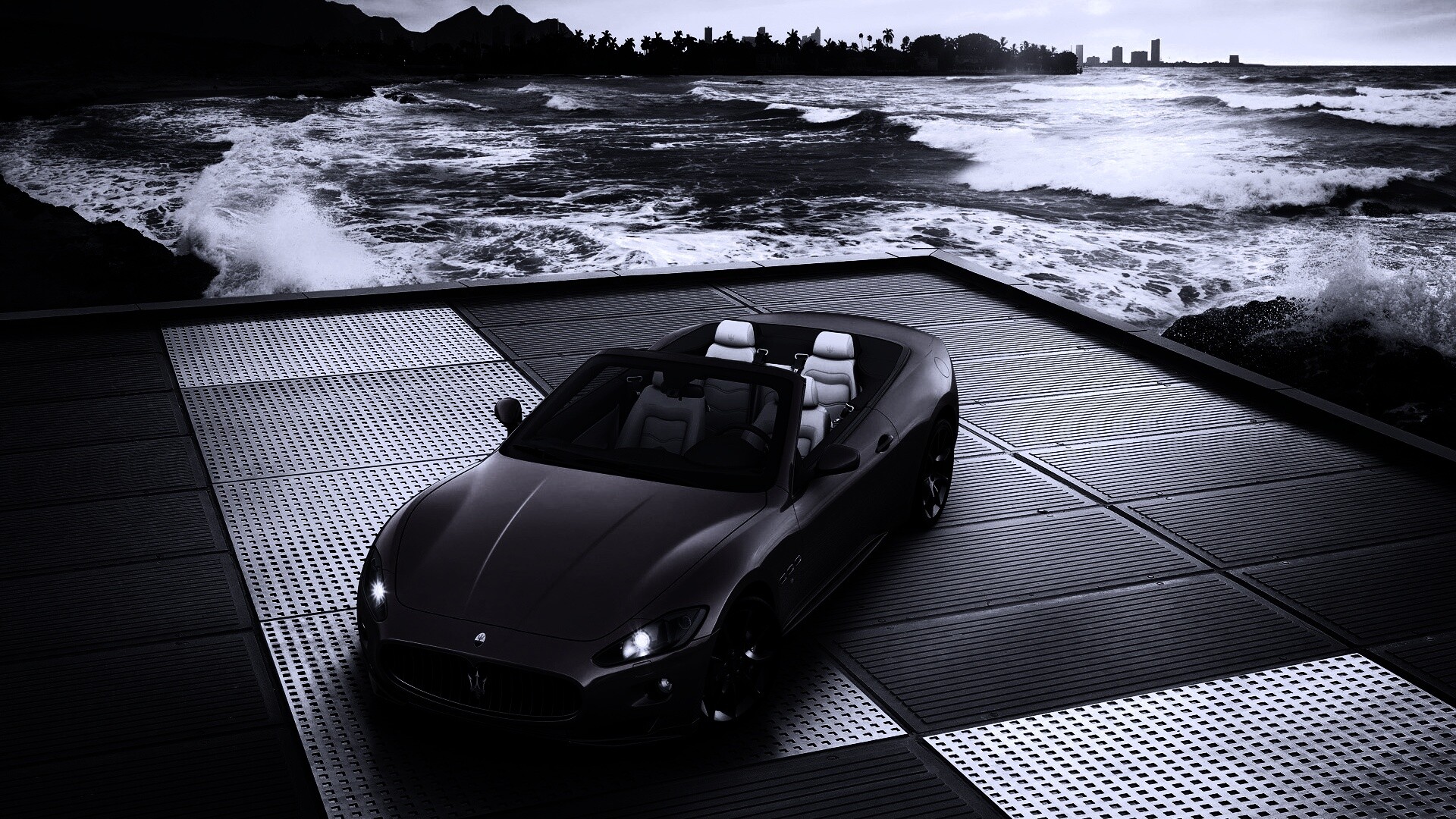 Мазерати на берегу моря обои