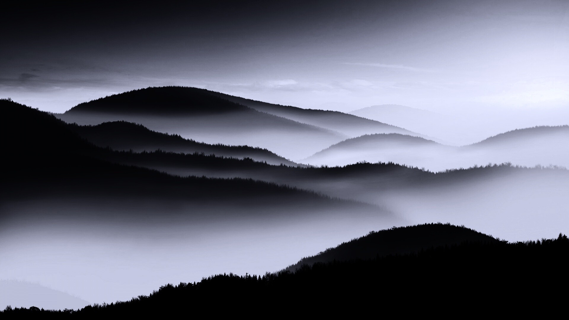 Туманные горы обои