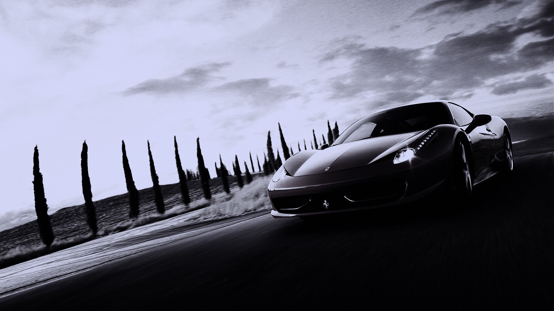 Красная Феррари на трассе обои