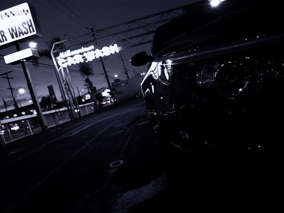 Ночная автомойка обои