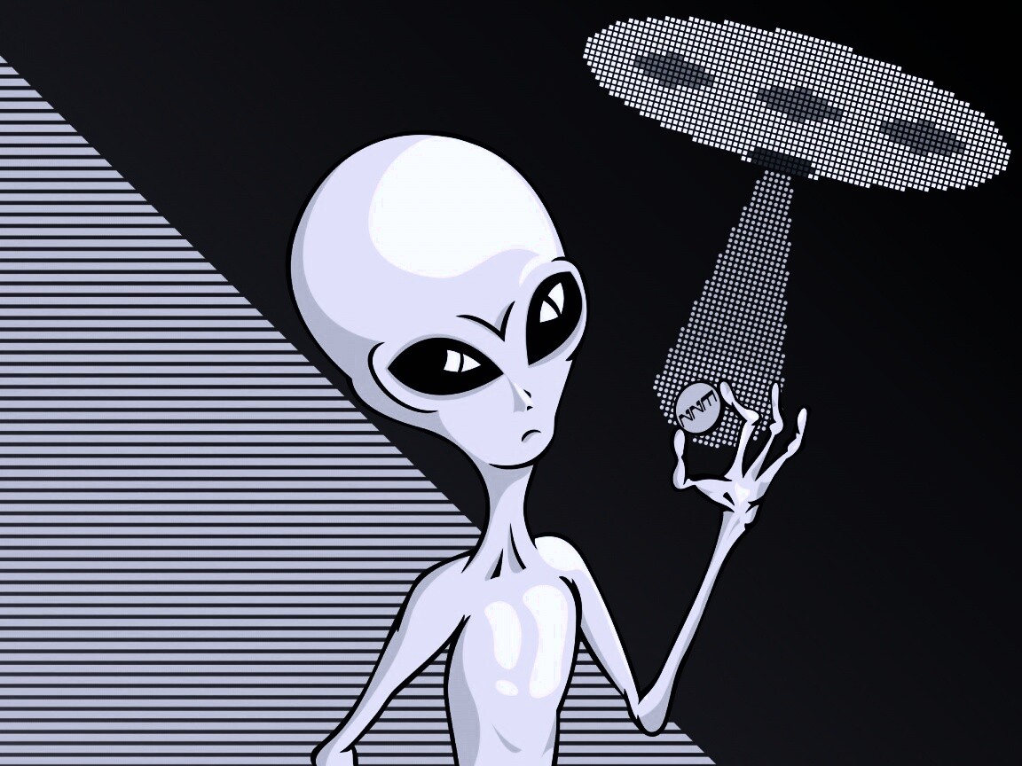 Пришелец с монеткой обои