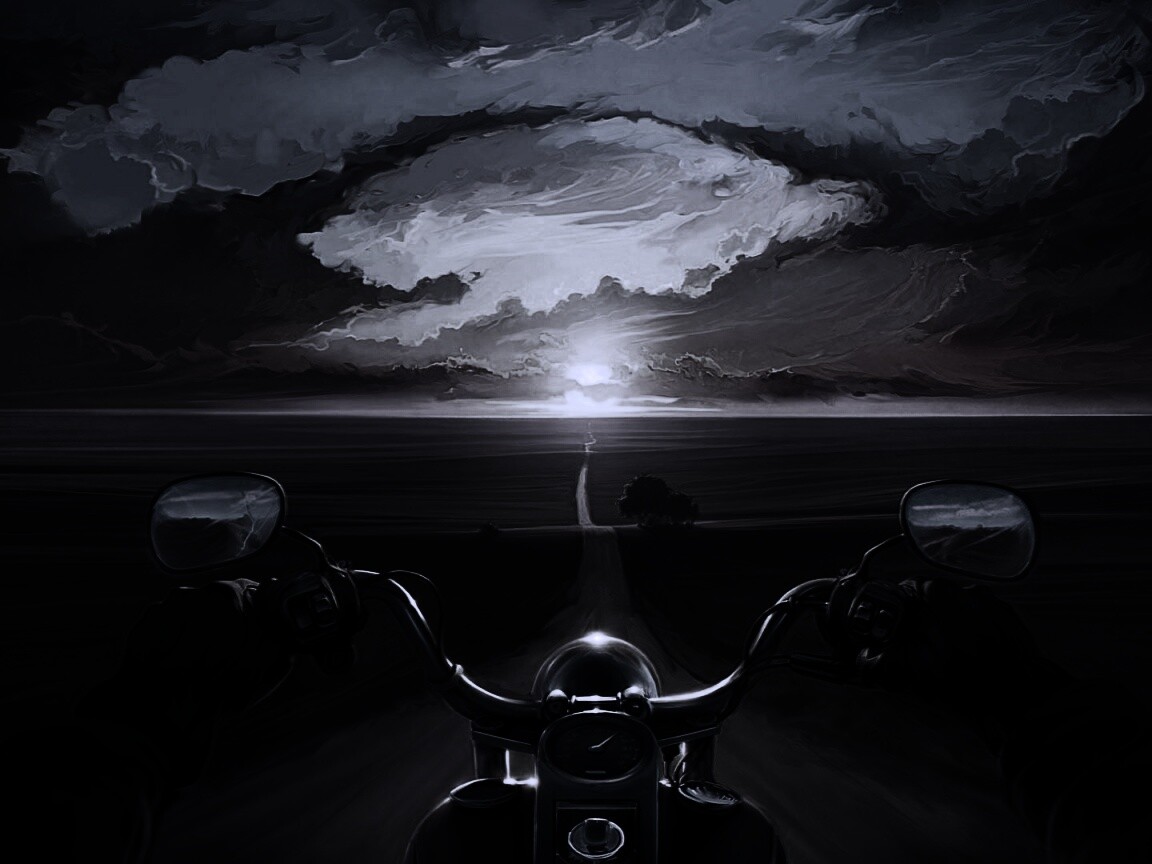 Дорога на закат обои