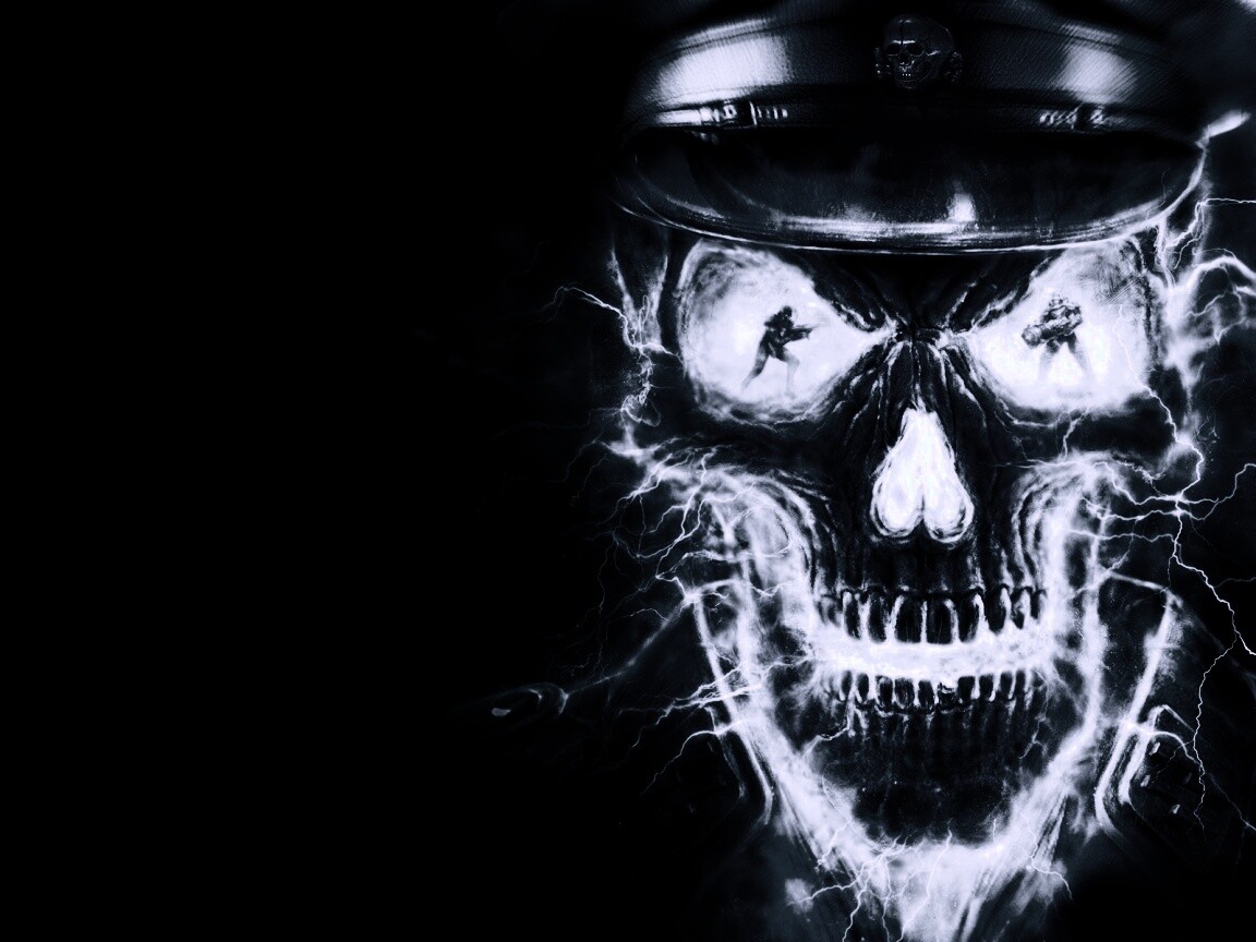 Череп из молний обои