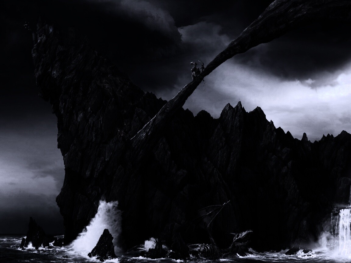 Бой на скале обои