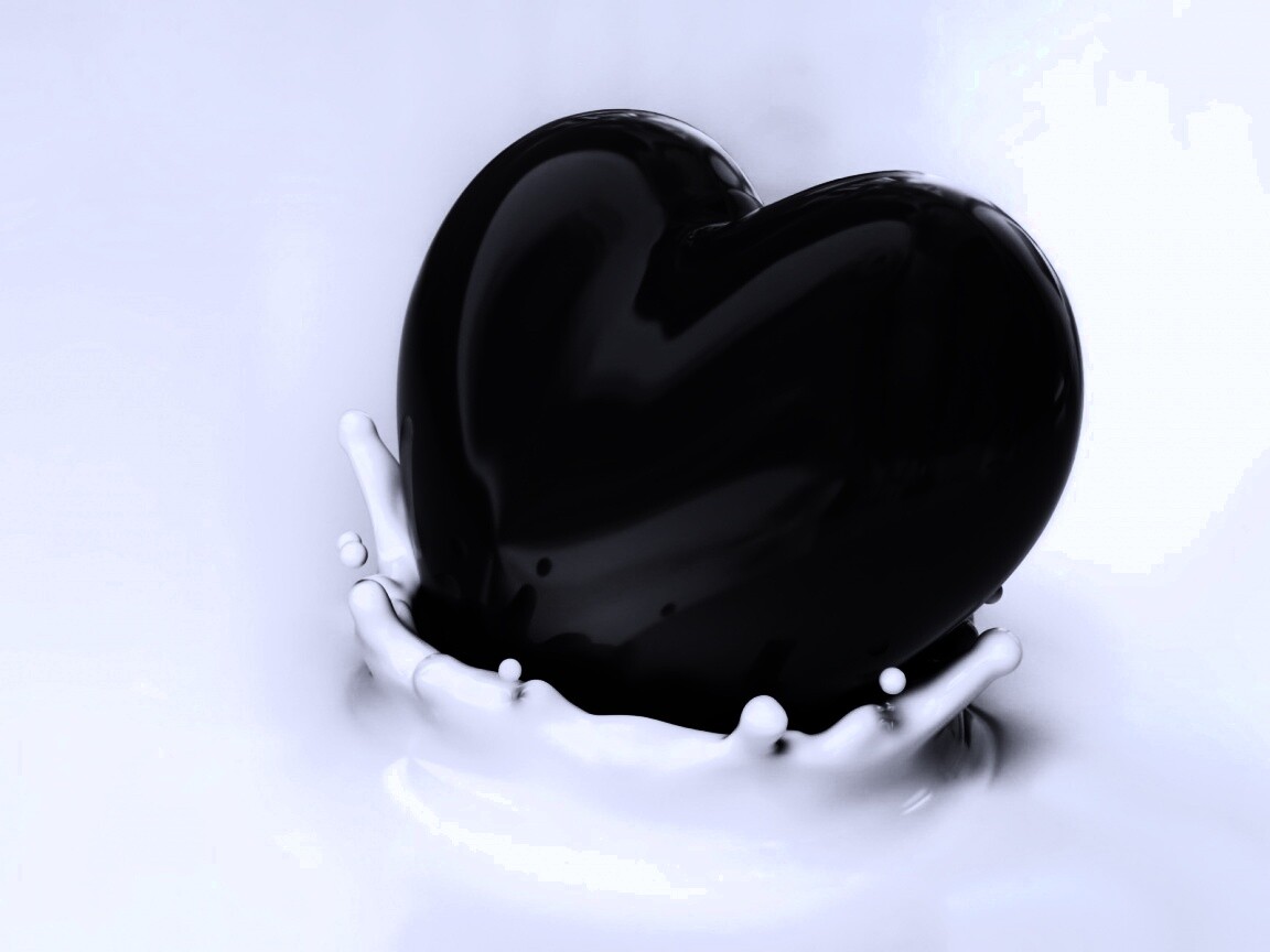 Шоколадное сердце в молоке обои