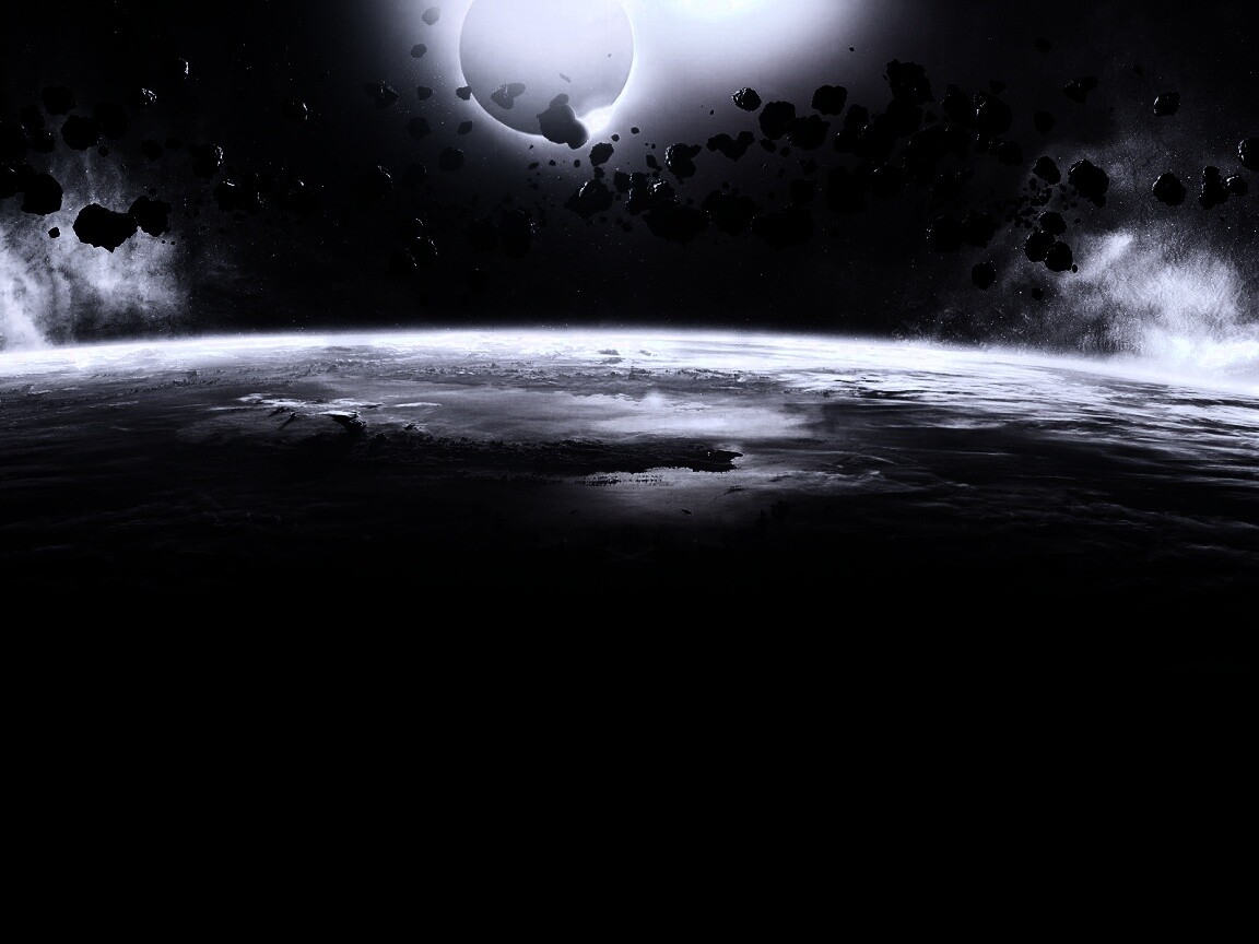 Пояс астероидов над планетой обои