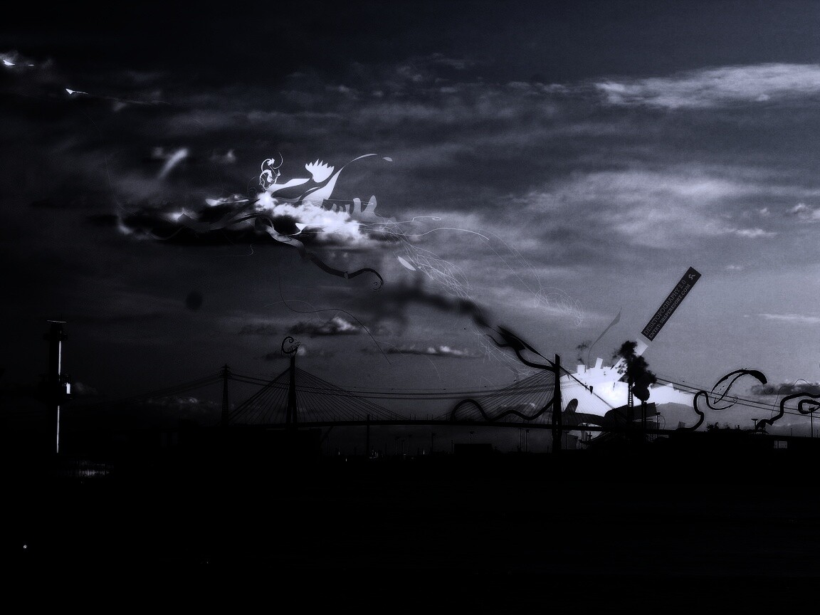 Абстракиця над мостом обои