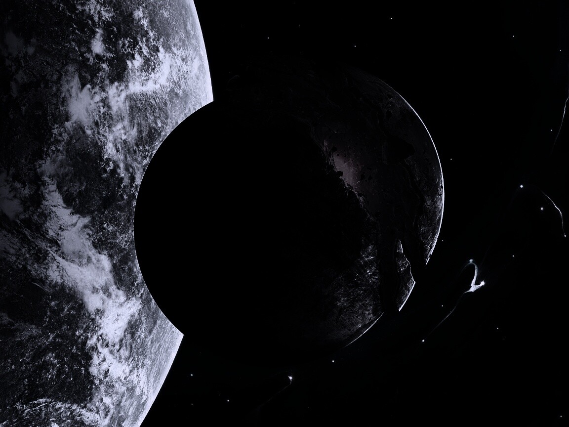 Спутник раскалывается пополам обои