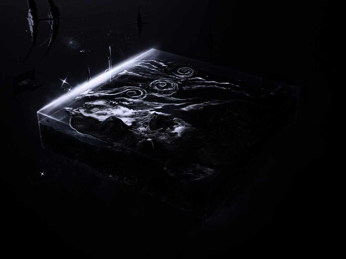 Кубическая земля в вакууме обои