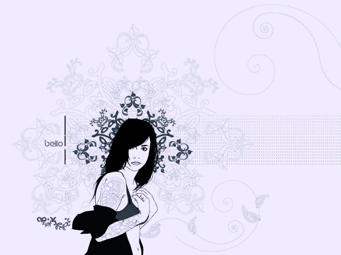 Векторная девушка обои