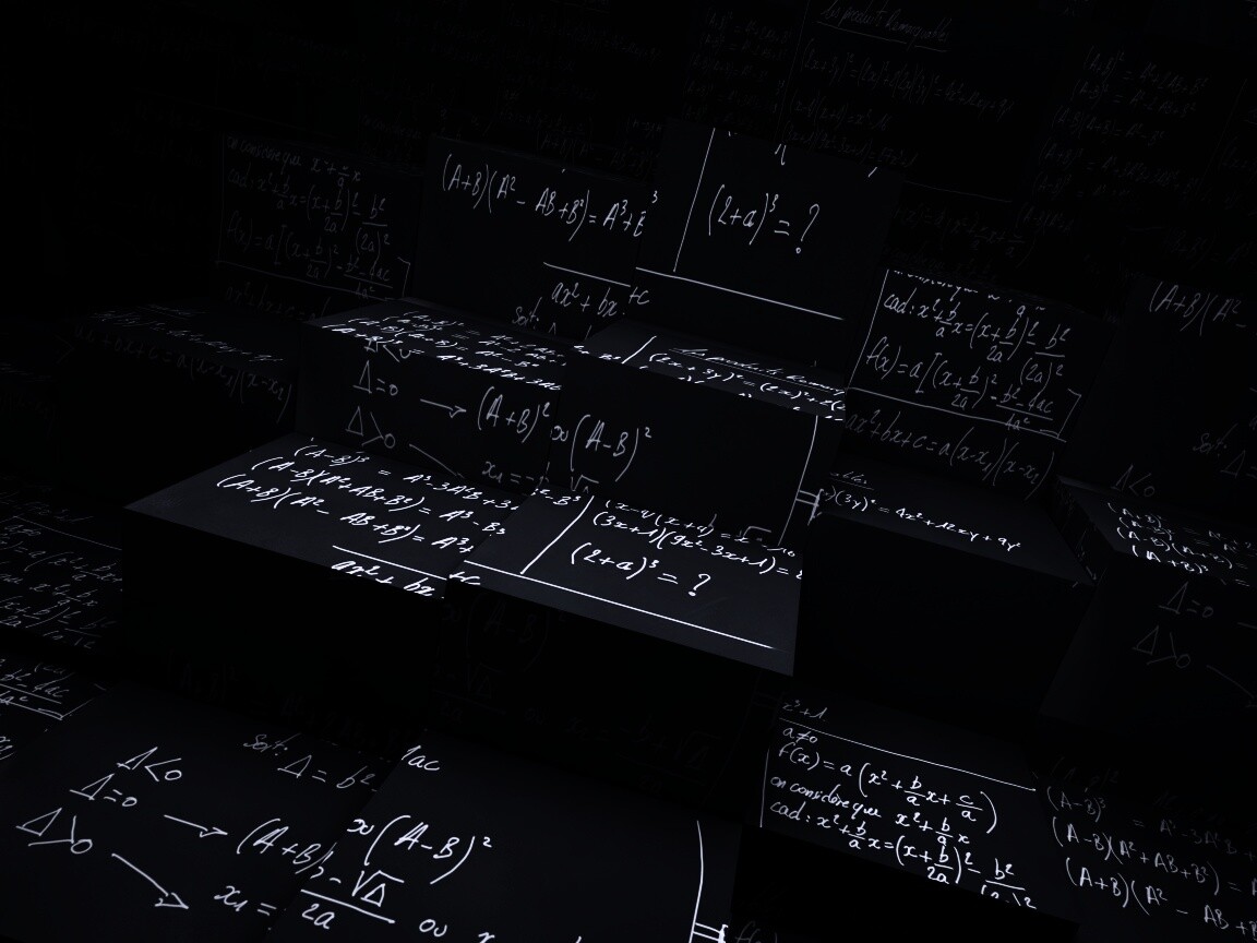 Черные кубы в уравнениях обои