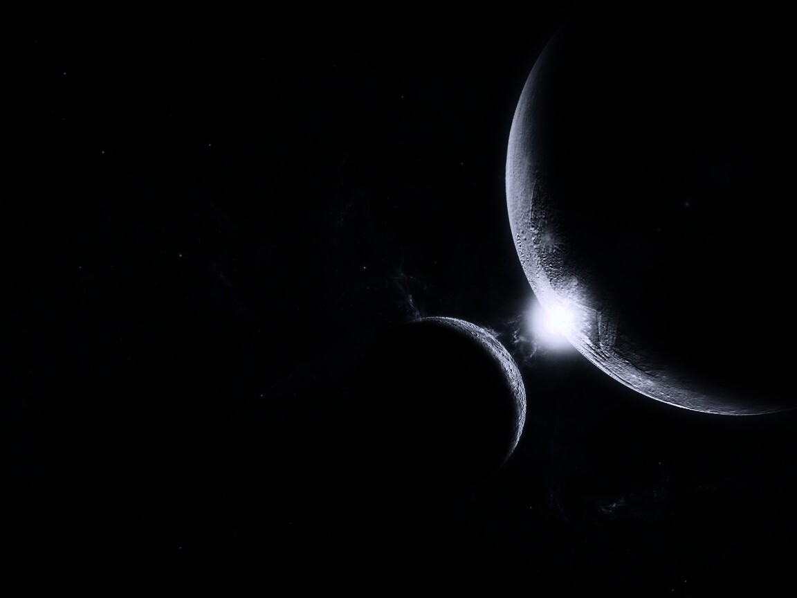 Планета и спутник обои