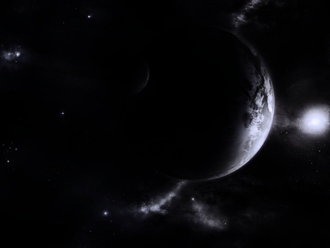 Планета с одним спутником обои