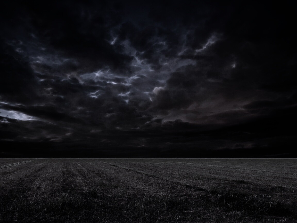 Тучи над желтым полем обои