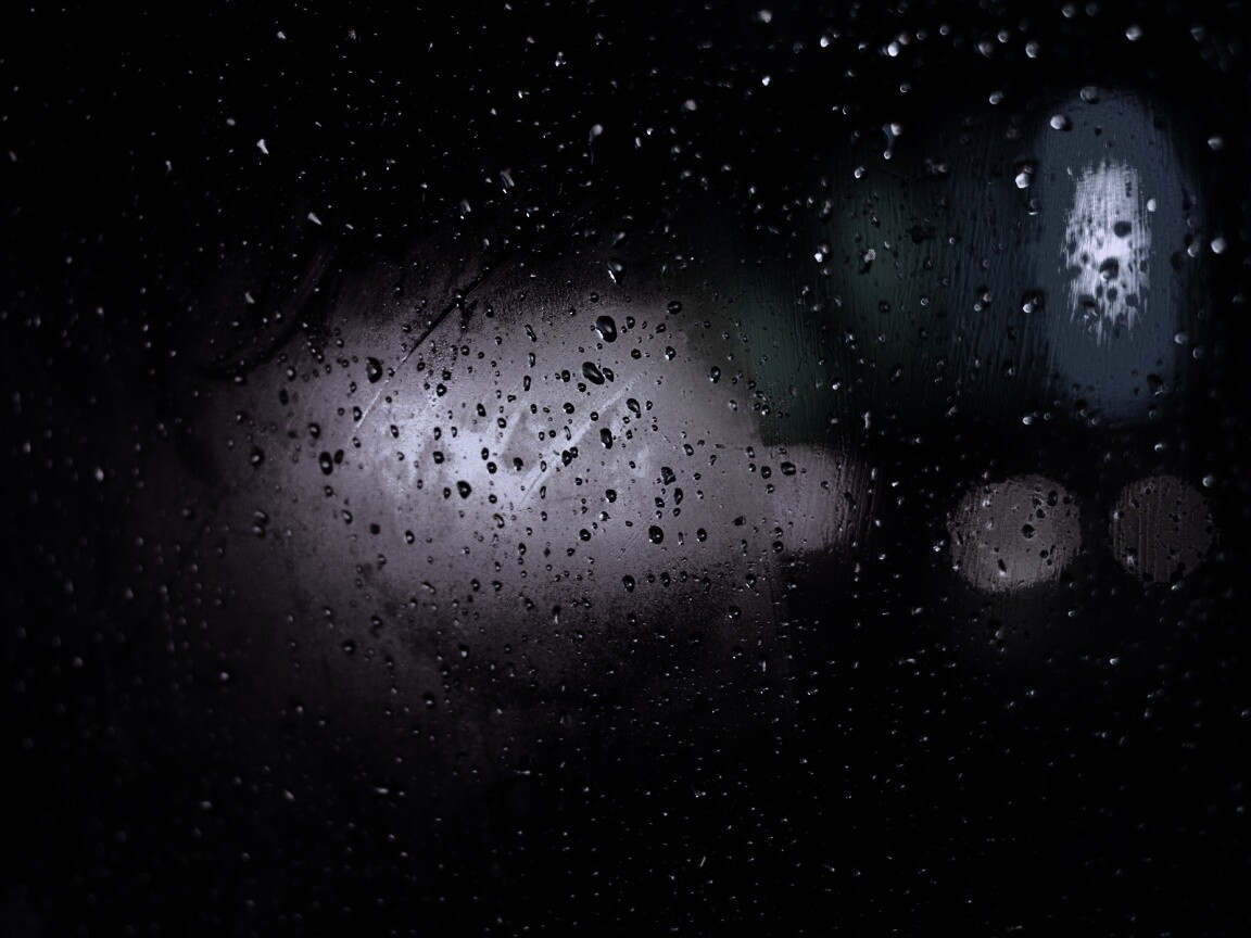 Огни за мокрым стеклом обои