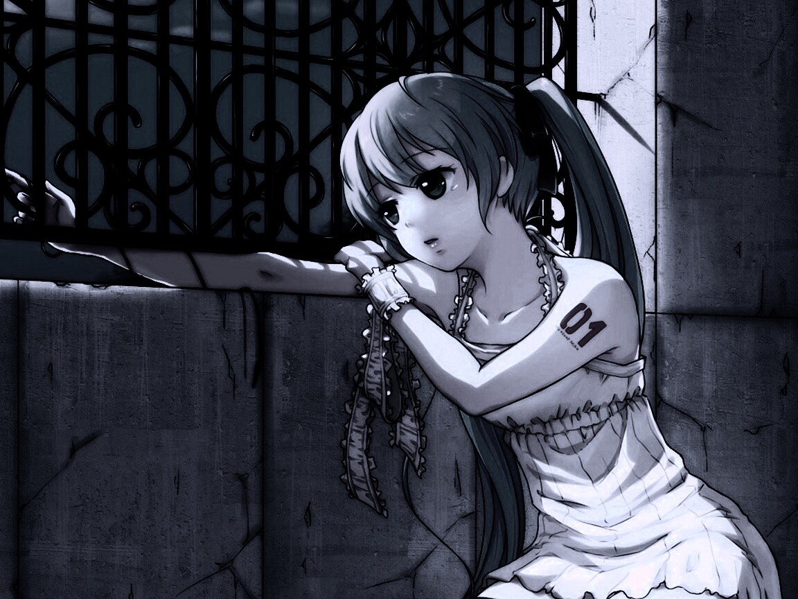 Девушка грустит обои