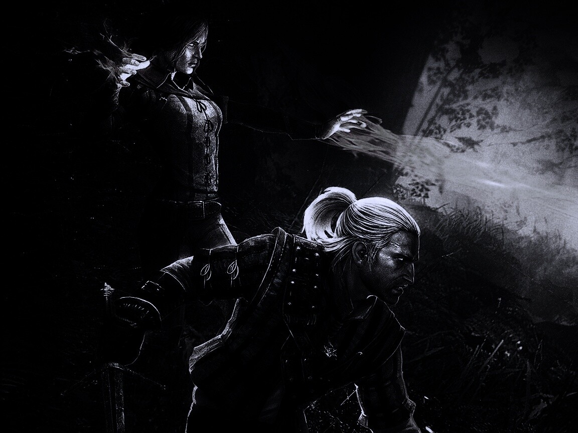 Геральт и Трисс в бою обои