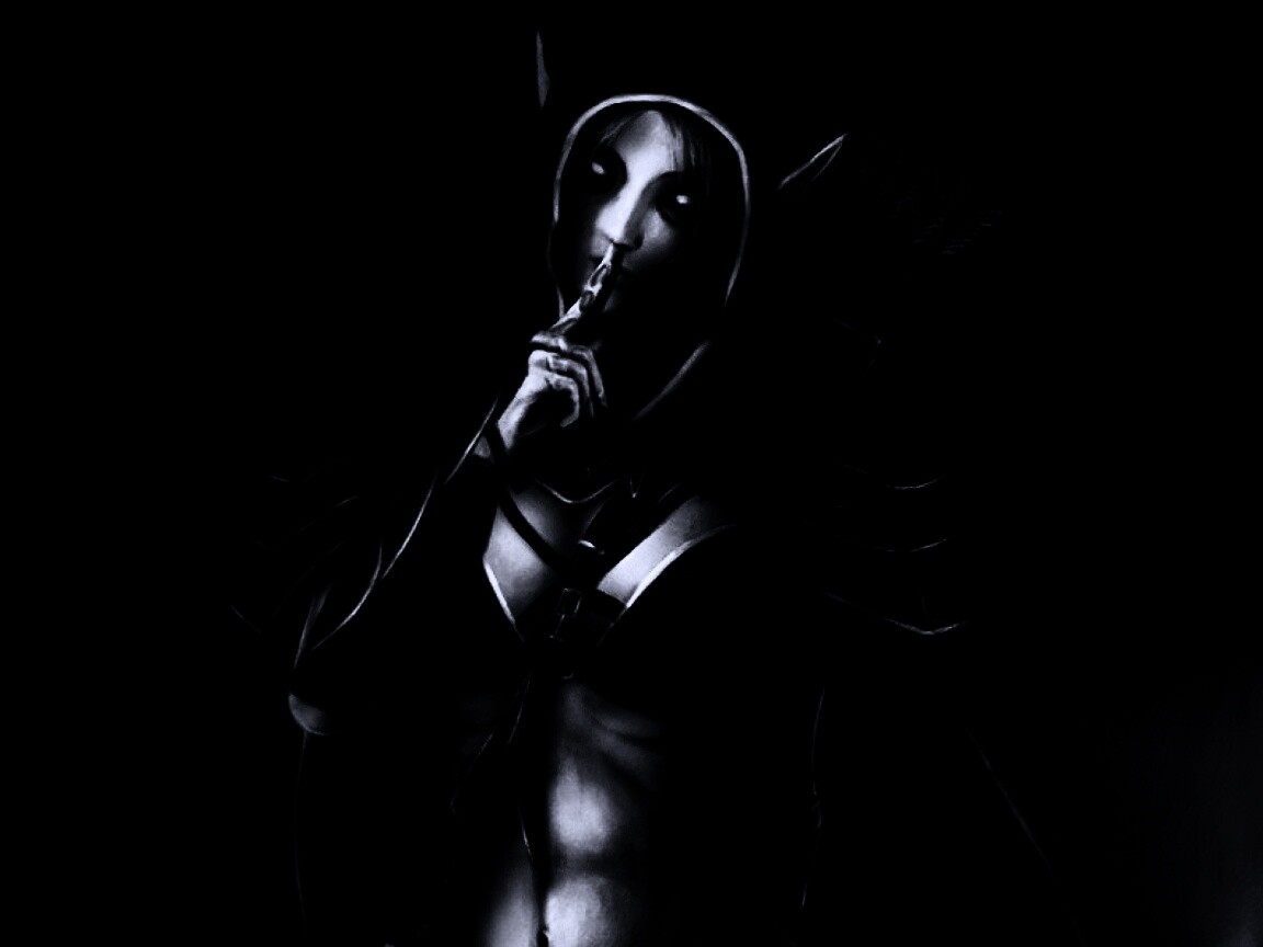 Ночная эльфийка призывает к тишине обои