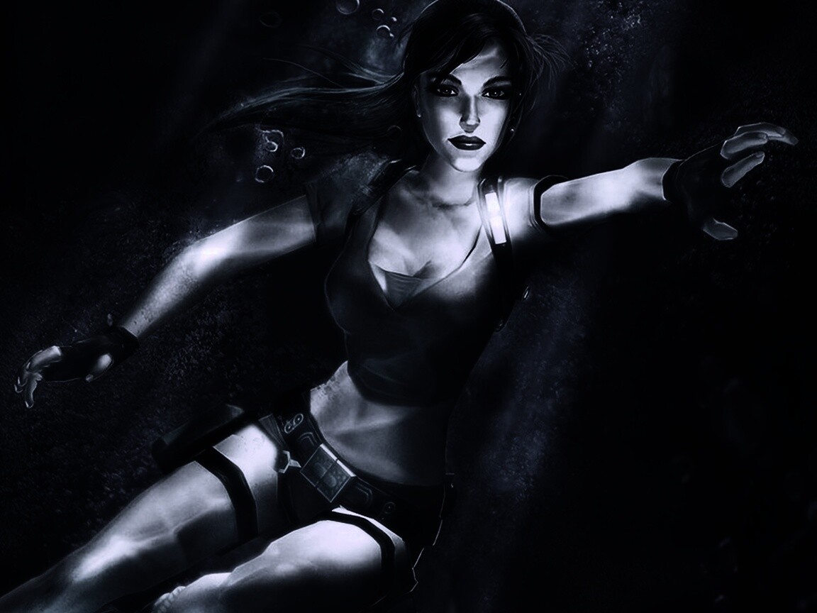 Лара под водой обои