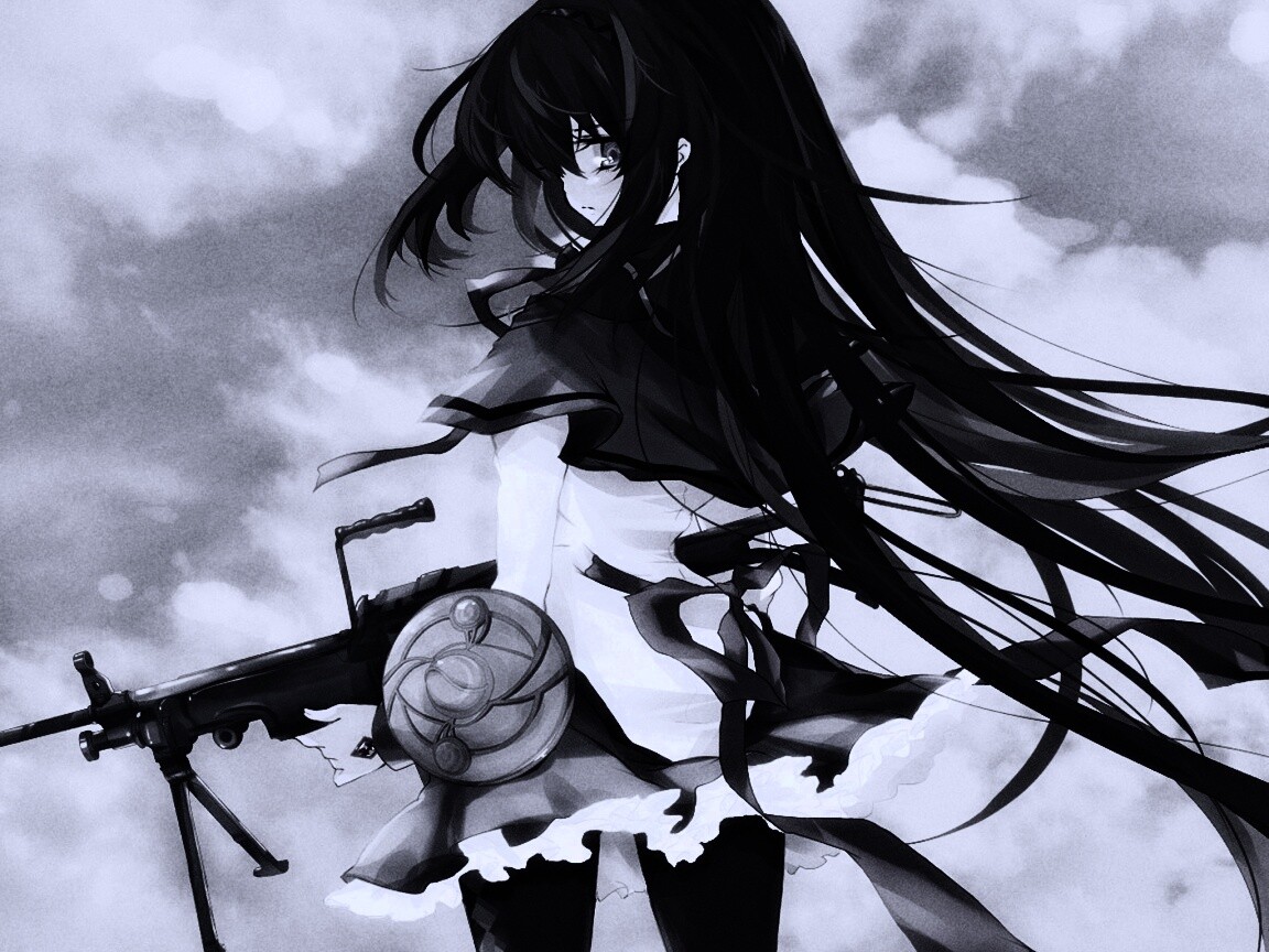 Девушка с автоматом обои