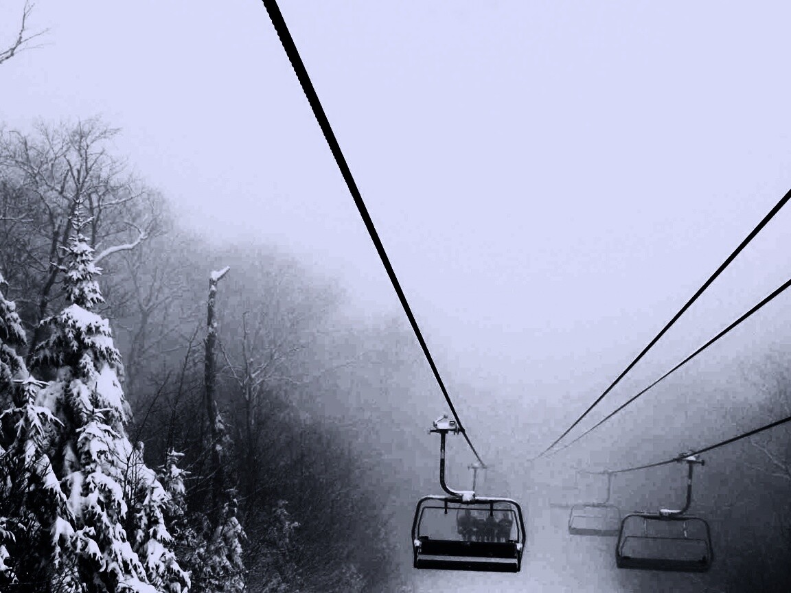 Канатная дорога в зиму обои