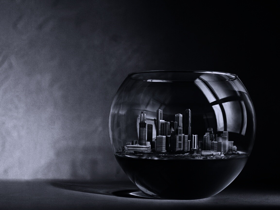 Город в аквариуме обои