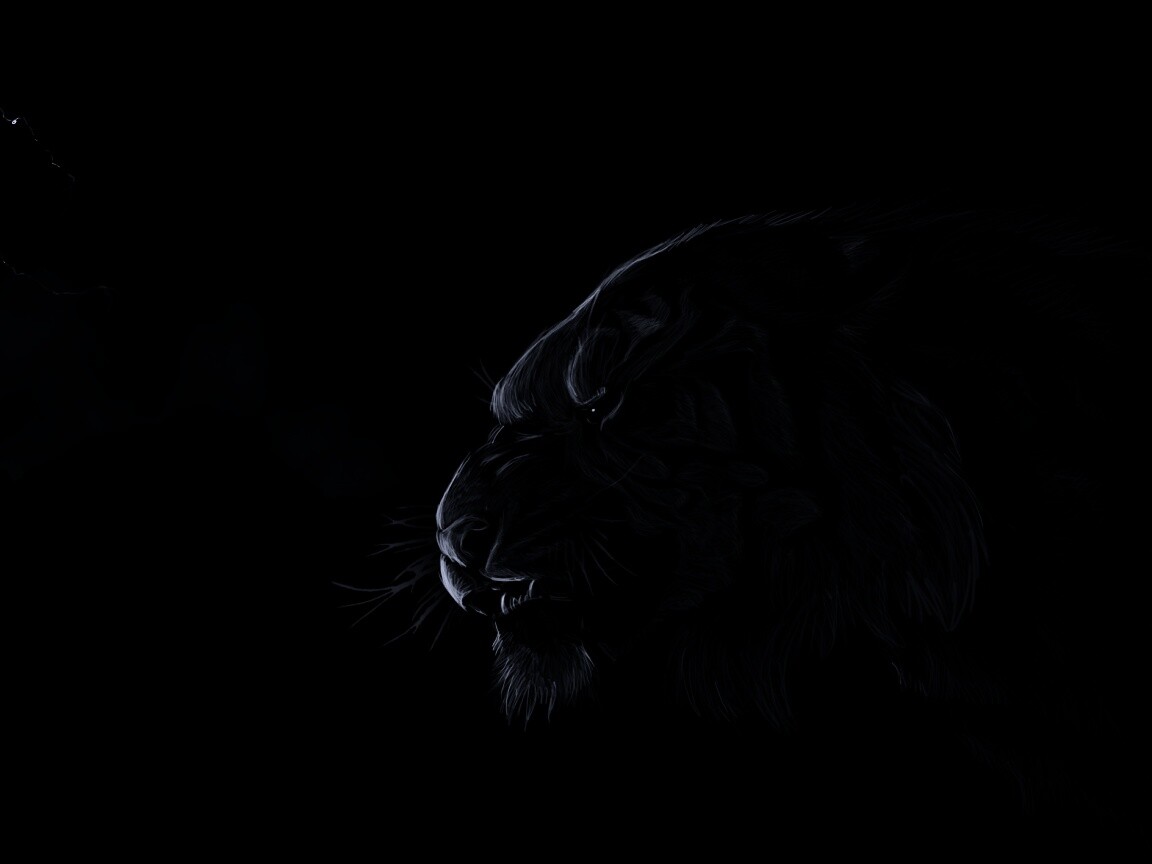 Рисунок грозного тигра обои