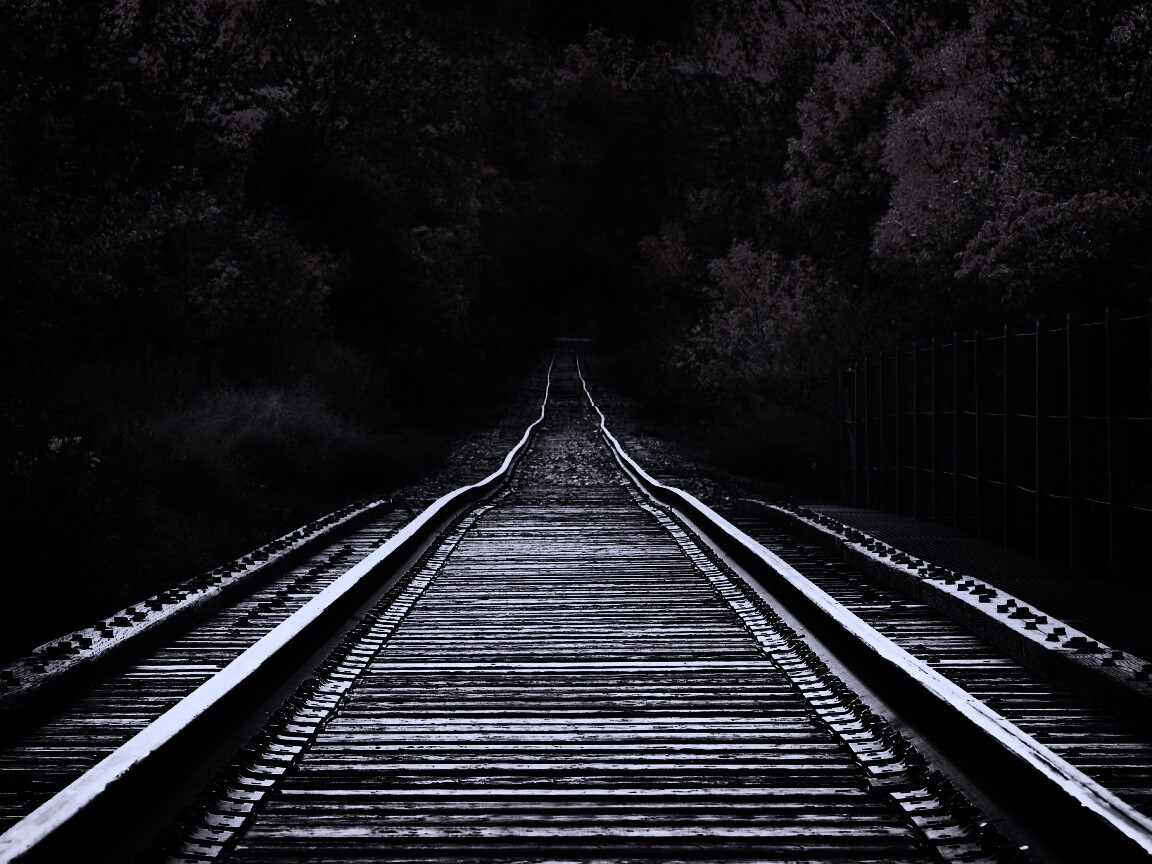 Железная дорога в осеннем лесу обои