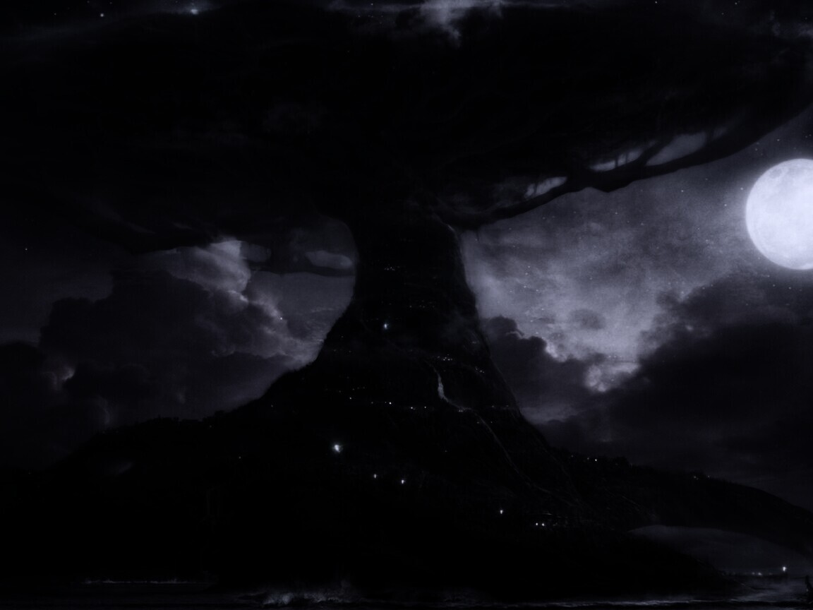 Дерево-город обои