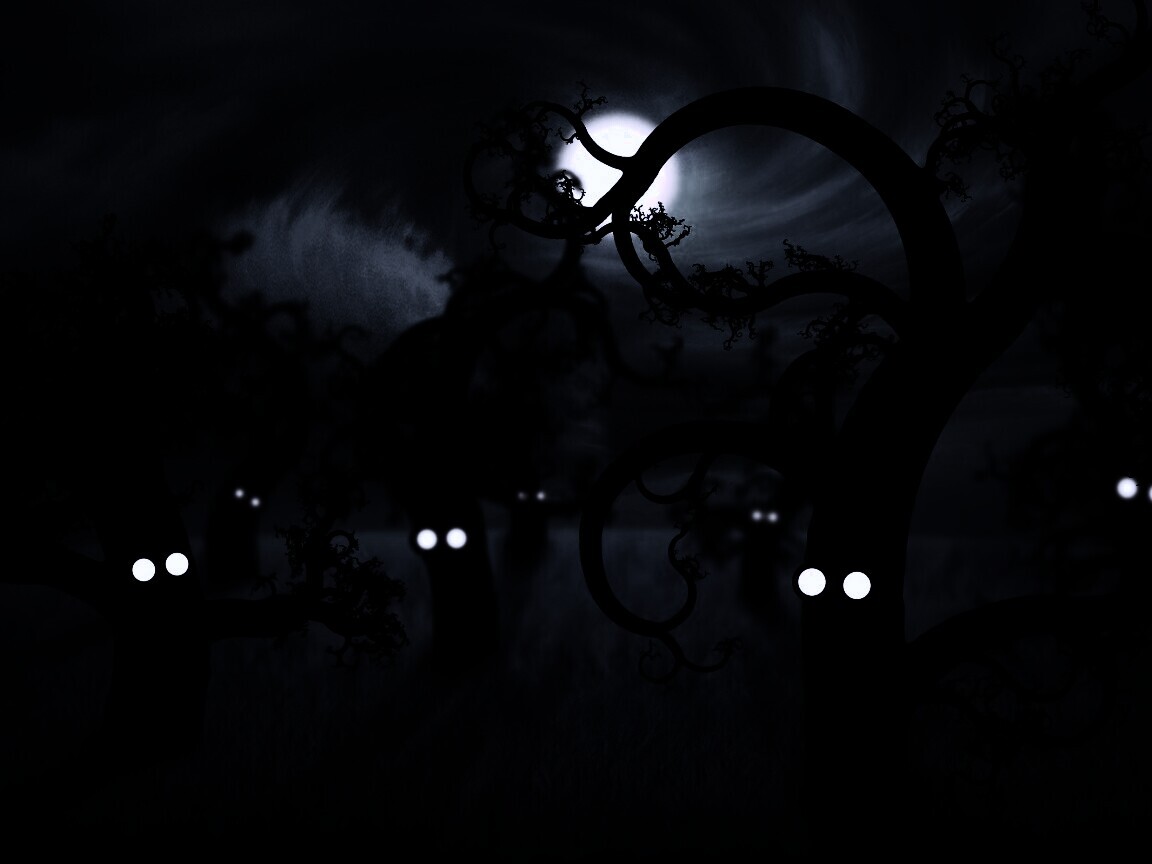 Страшно ночью в лесу обои