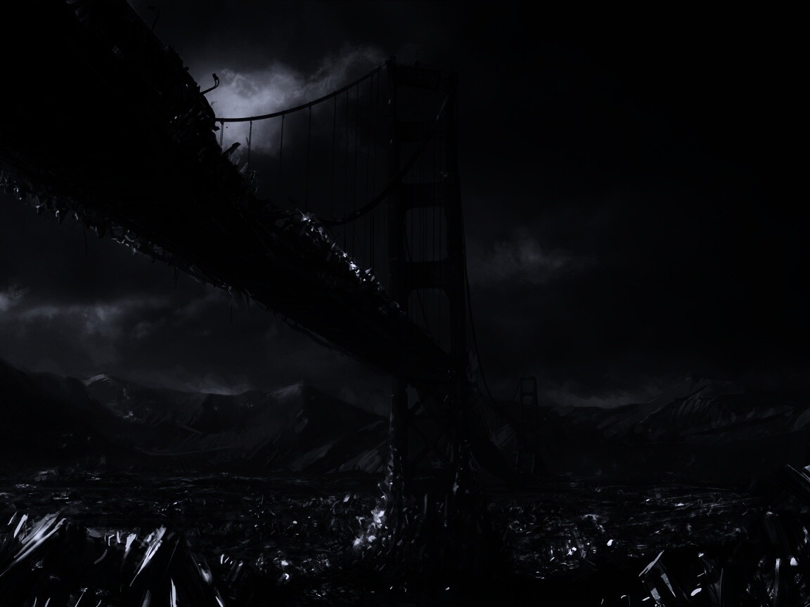 Постапокалиптические Золотые Ворота обои