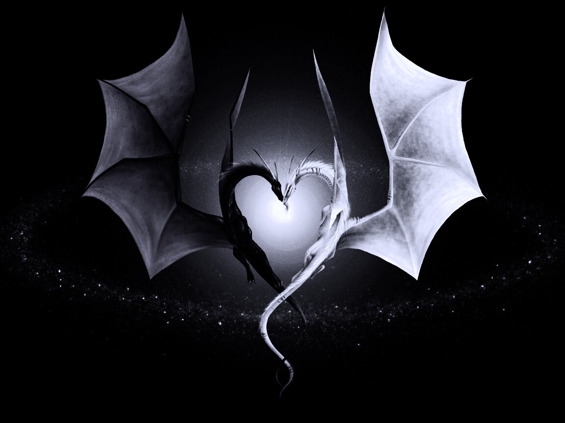 Влюбленные драконы обои