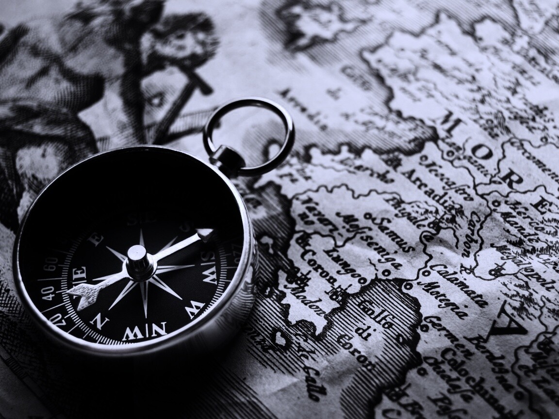 Компас и карта обои