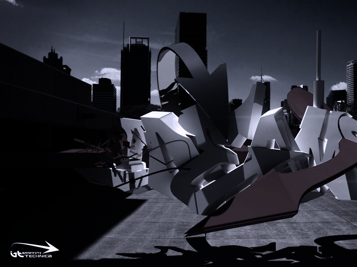 Трехмерное граффити обои